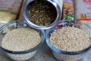 Brown rice and grains